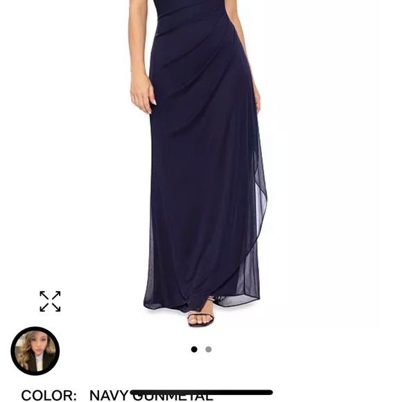 X By Xscape Chiffon Lace Sleeve Dress - Picture 4 of 9